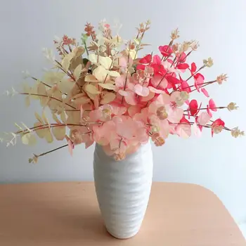 

53cm 16 fork artificial eucalyptus branch white blackorange champagne eucaly