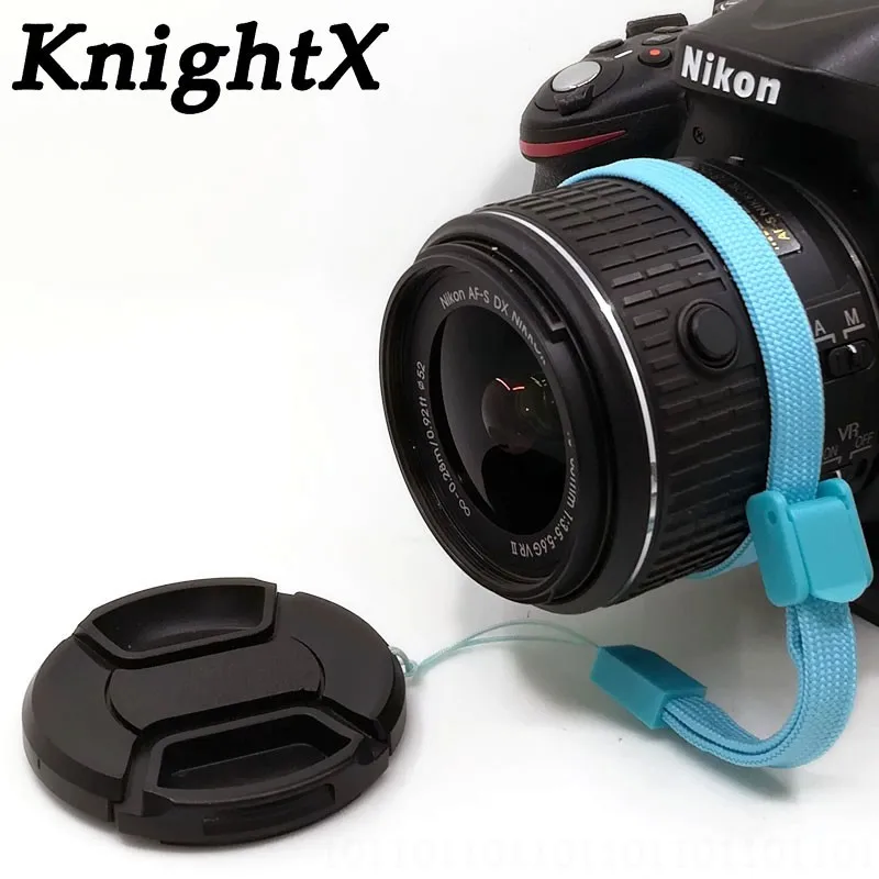 KnightX 49 52 55 67 58 72 77 62 мм 62 мм Центральная защелкивающаяся крышка объектива для Canon Nikon sony Tamron DSLR камера аксессуары