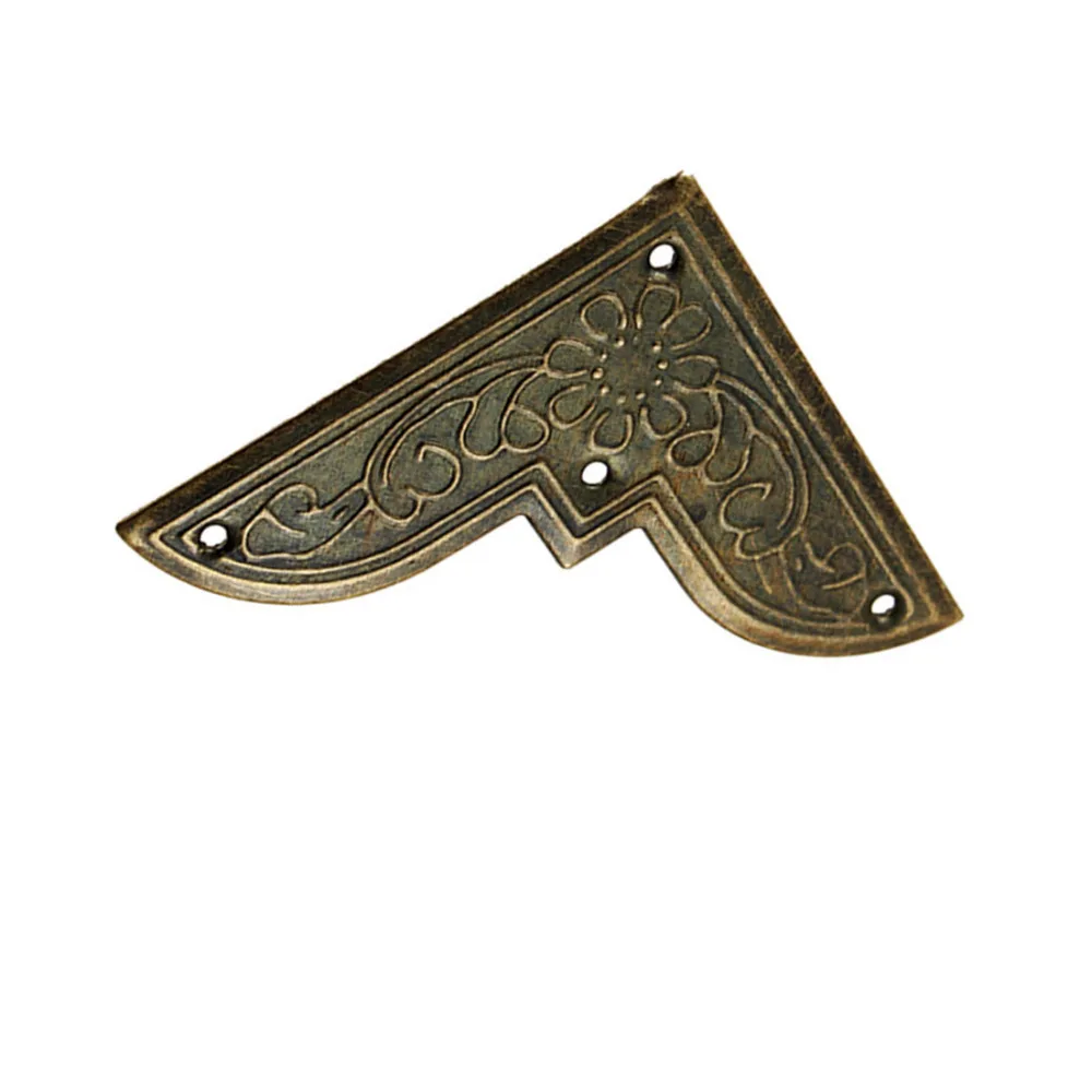 4pcs Wooden Box Iron Scrapbooking Albums Corner Bracket Antique Brass Decorative Protectors Crafts For Furniture Hardware
