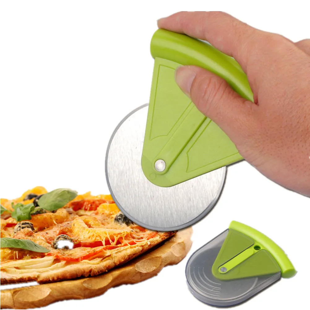 Small Stainless Steel Pizza Wheel Cutter Slicer Knife with ABS Cover