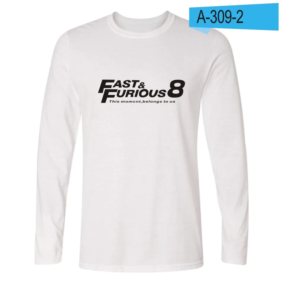 LUCKYFRIDAYF FATE of THE Furious 8 модные спортивные футболки с принтом для женщин и мужчин повседневная футболка футболки с длинными рукавами Топ - Цвет: white