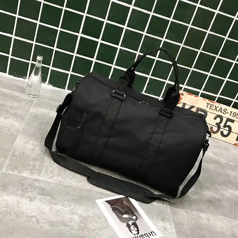 Мужская спортивная сумка, спортивная сумка для фитнеса, женская сумка для тренировок, йоги, фитнеса, уличная дорожная сумка с сумкой для обуви, спортивная сумка - Цвет: Black