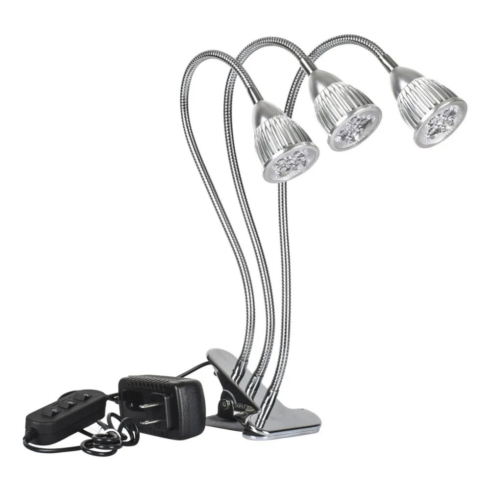 360 градусов 3 головки светодиодный Grow Light 10W 15W E27 для сельскохозяйствнных ламп