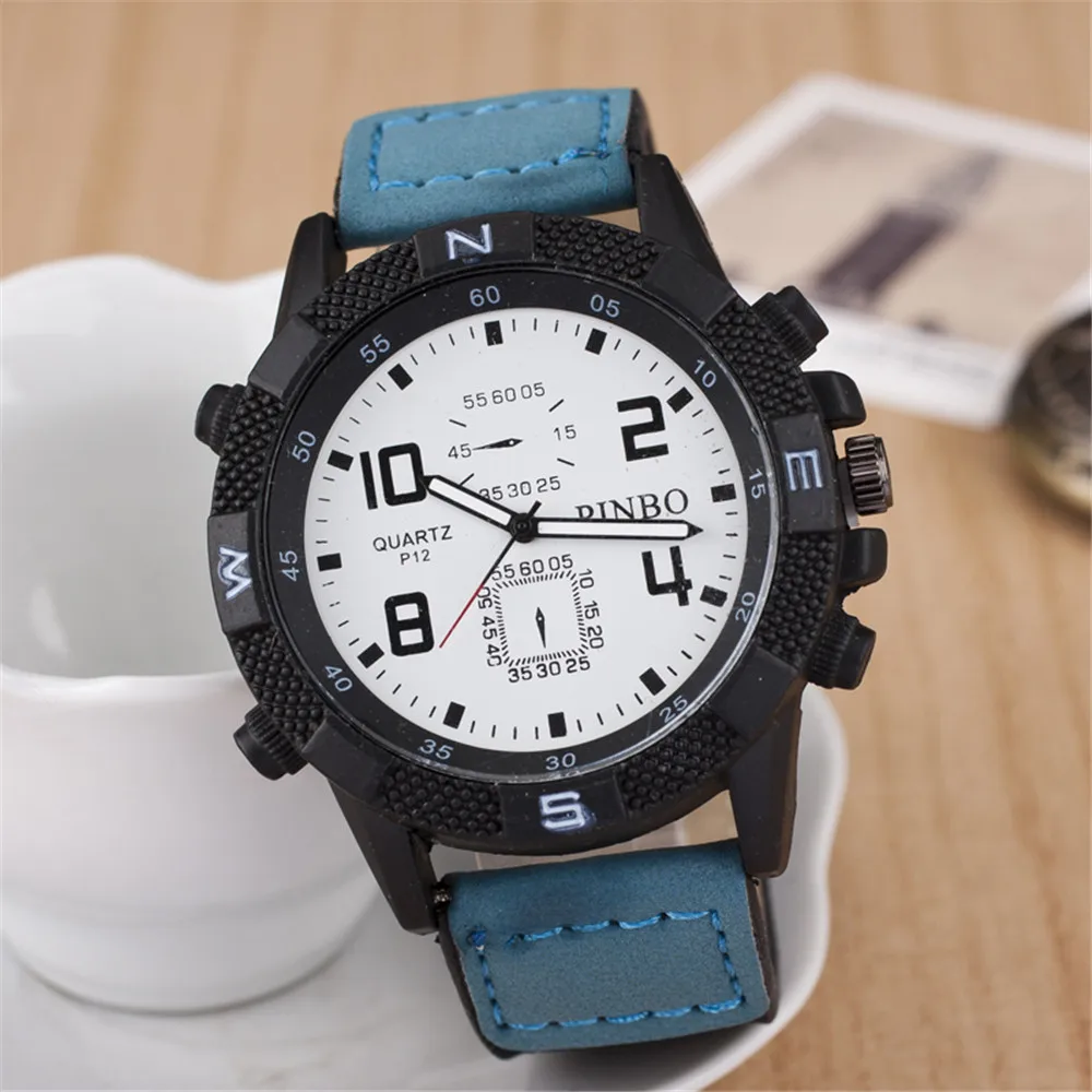 

Sloggi New Arrival Unisex Leather Watch Strap Vintage Men's Belt Watch Casual Sports Quartz Watch For Men Reloj Digital Hombre