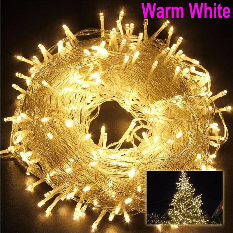 ECLH Christmas Lights 10M 20M 30M 50M 100M Led String 8 Function Christmas Lights 8 Colors For Wedding Party Holiday Lights ECLH Christmas Lights 10M 20M 30M 50M 100M Led String 8 Function Christmas Lights 8 Colors For Wedding Party Holiday Lights