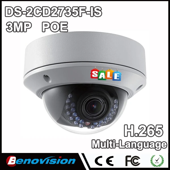 

Outdoor Dome IP Camera Hikvision DS-2CD2735F-IS Replace DS-2CD2732F-IS Dome 1080P POE IP Security Camera Multi-language