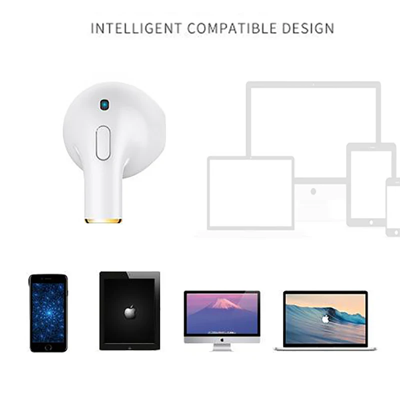 Моно мини Bluetooth наушники с микрофоном Спортивная гарнитура беспроводные микро