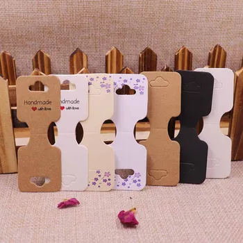 

500pcs 2018 Hot New Kraft Necklace Card DIY Blank Kraft Necklace Card Custom Logo Jewelry Card 300gsm Paper Cardboard 90x35mm