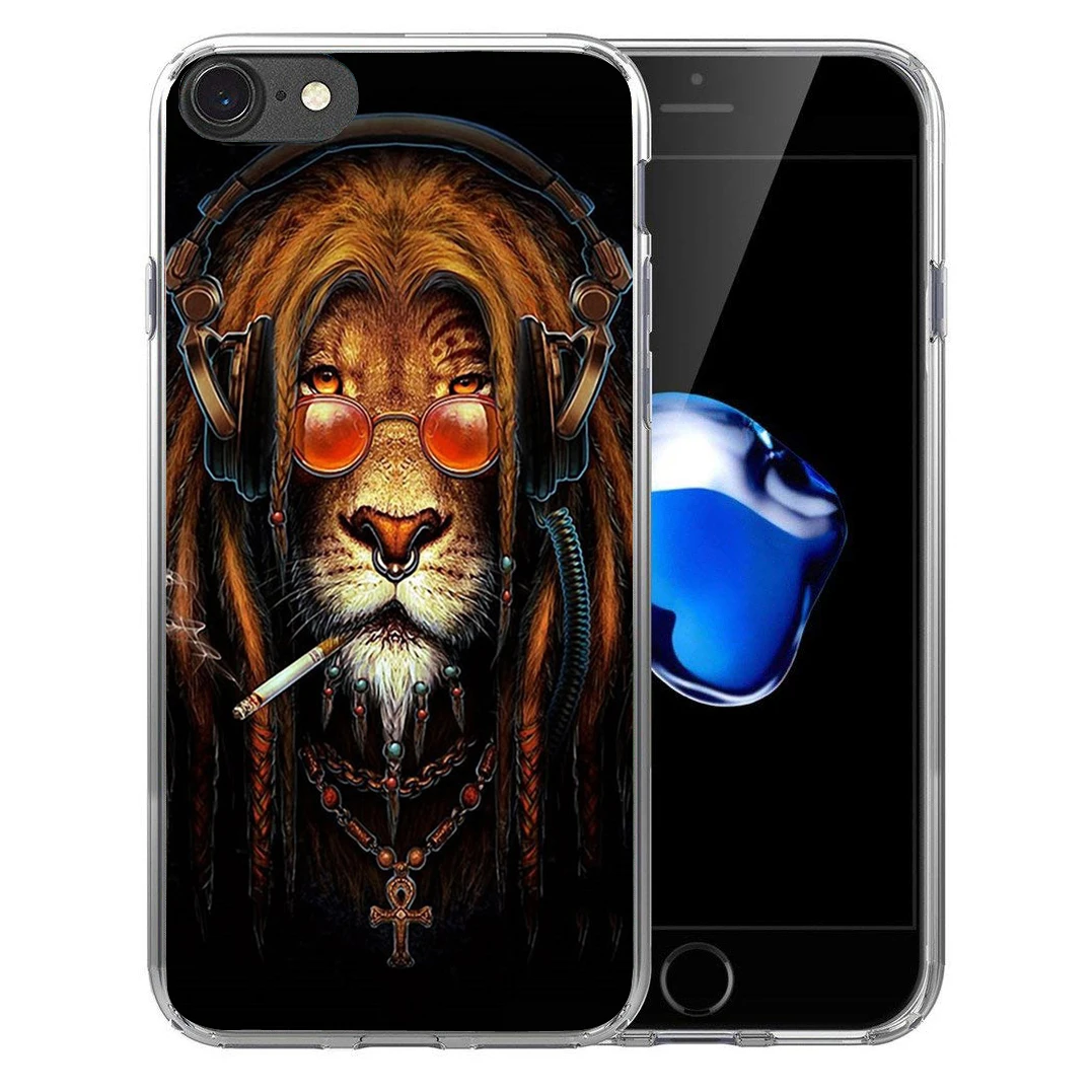 Для iPhone X 8 7 плюс 6 6s 5 5S SE Мягкий силиконовый чехол ТПУ Cori Райт раста Лев регги ясно