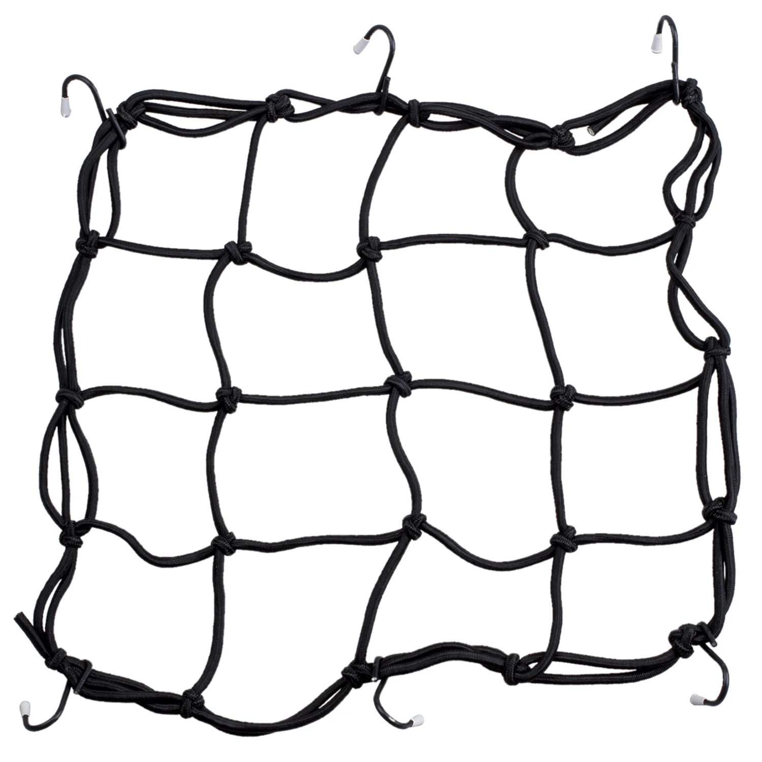 Black Bungee Motorcycle Helmet Cargo Net 6 Hooks Luggage Package Cargo Net Load Cover Cord Web