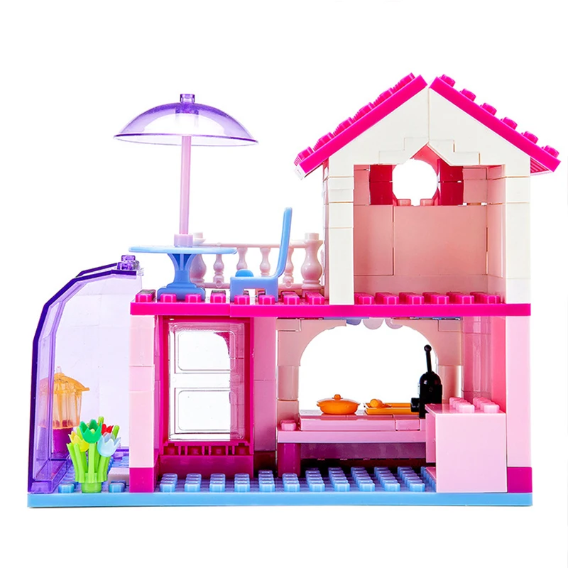 

Diy Girl Friends Pink Villa Building Blocks Set Kids Compatible With Hobbies Bricks Toy For Christmas Gift Dolls House Toy House