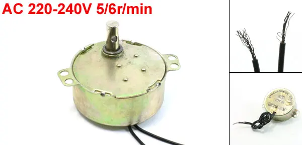Centrifugal Drive Shaft 2 Wire Connector Synchronous Motor AC 220-240V 5/6r/min