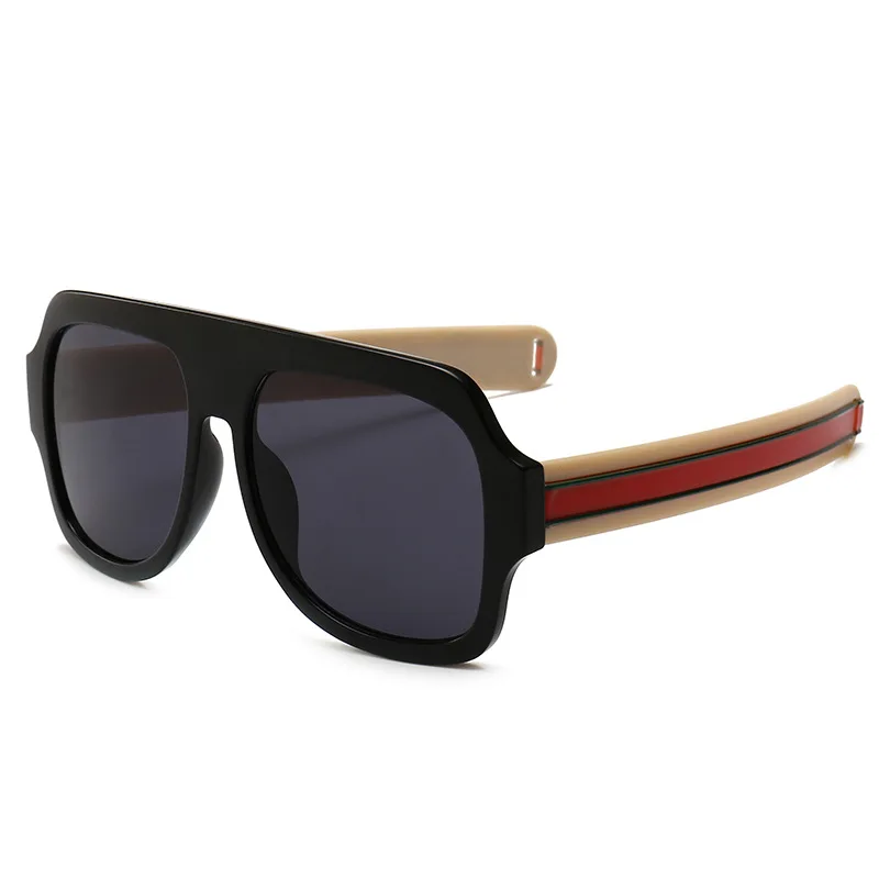 Итальянские солнцезащитные очки больших размеров, мужские брендовые дизайнерские ретро роскошные мужские Квадратные Солнцезащитные очки для женщин lunetes De Sol UV400 - Цвет линз: Black White