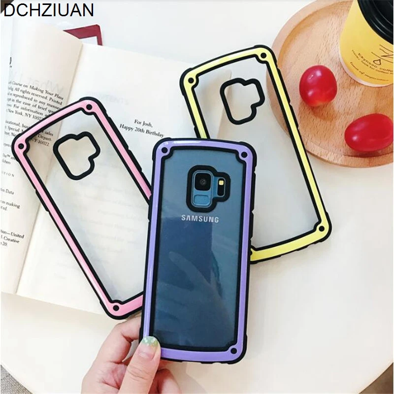 

DCHZIUAN For Samsung S10 S10 Plus S10e S9 S8 Plus Note 9 Note 8 Case Fashion Simple Shockproof Clear Hard Soft Phone Case Cover