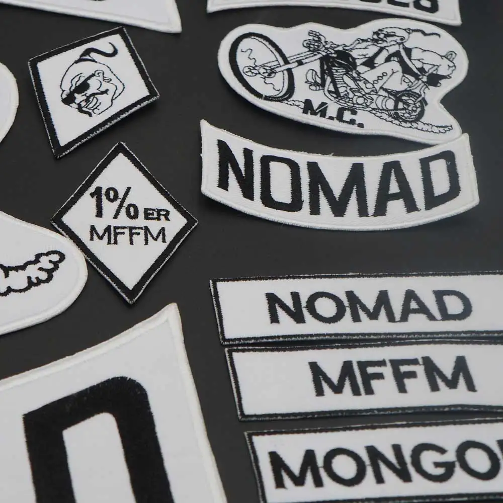 MONGOLS NOMAD patch Embroidered punk biker Patches Clothes Stickers Apparel Accessories Badge