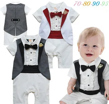 

Baby Boys Romper Boys Jumpsuits Children Clothing Kid Clothes Boys Gentleman Clothes Romper Tie Short Sleeve Clothes 8pieces/lot
