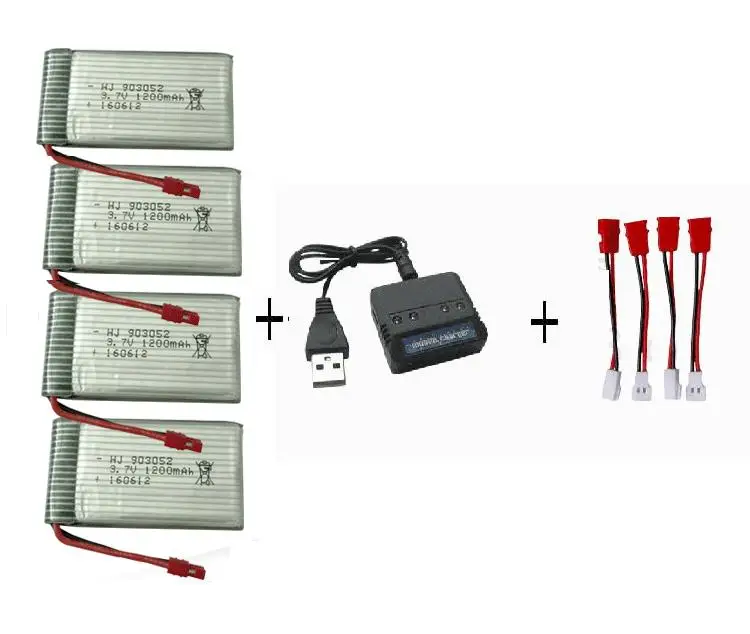 X5HC X5HW 2 4G RC quadcopter drone 3 7 v 1200mah литий-полимерный аккумулятор * 4 шт + зарядное