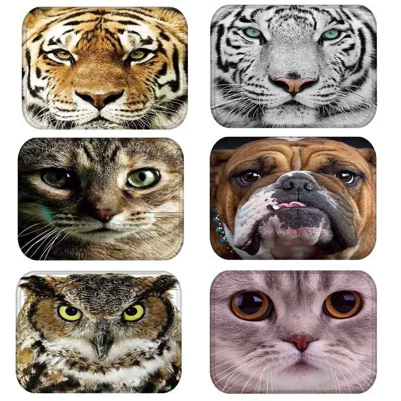 

1pcs 40*60cm Tiger Dog Owl Cat Pattern Anti-Slip Suede Carpet Door mats doormat Outdoor Kitchen Living room Floor Mat Rug 48183