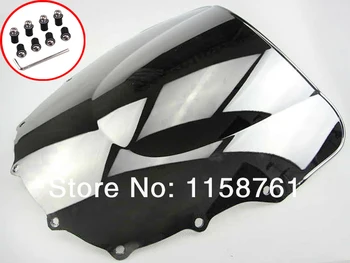 

Chrome Motorcycle Windshield Windscreen Case for Kawasaki 1993-1998 ZZR600 93 94 95 96 97 98