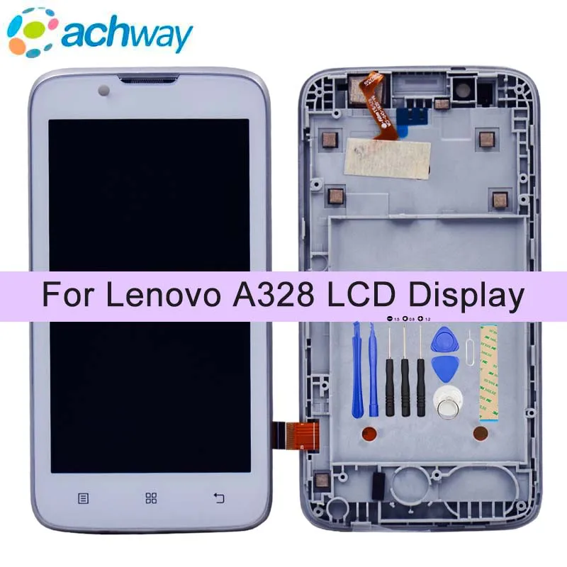 

White 100% tested For Lenovo A328 LCD Display +Touch Panel Screen Digitizer Assembly with Frame Phone Replacement Repair Parts