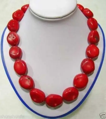 

N1432 Beautiiful 25" Tibet Red Coral large beads Necklace N Discount