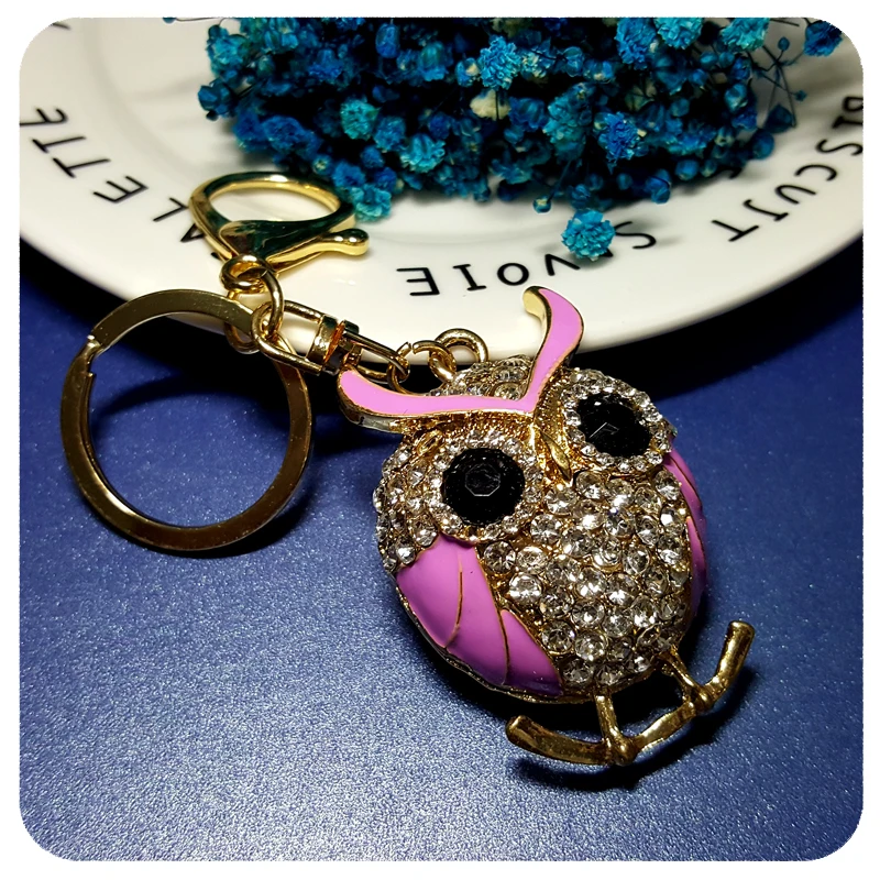 

Rhinestone Owl Style Handbag Charm Accessory 3D Design Key Chain Ornament Gift