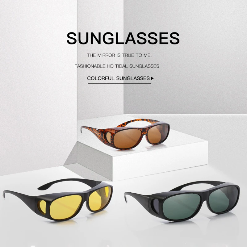 

Transfer Sunglasses for Men Fit Over Goggle Polarized Round Driver Shades Yellow Driving Sun Glasses 2019 Trending Sunglass