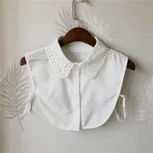 Элегантный женский полусвитер рубашка кружевной воротник-имитация цветка Питер Пэн ложный съемный воротник шифон лацканы Блузка Топы аксессуары