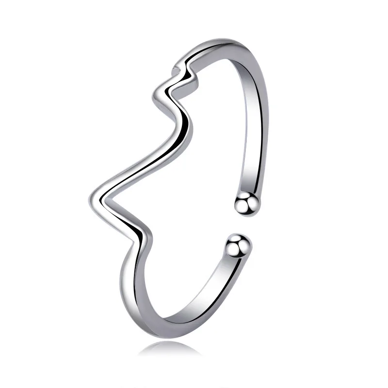 

ECK Open Ring for Women Girl Electro Cardiogram Finger Ring Accessories