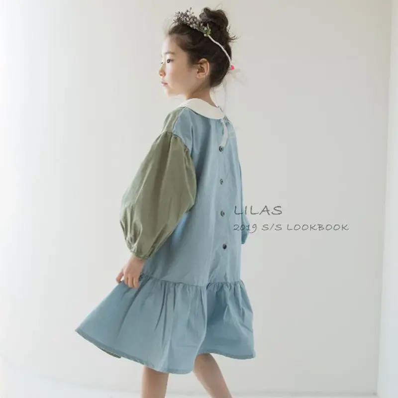 Shujin New 2019 Girls Dress Two Colors Patchwork Children Cotton Dress For Children Princess Dress Personality Teenage Dresses