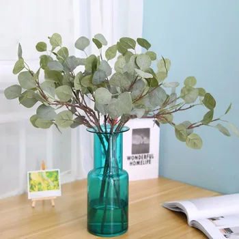 

Eucalyptus Tree Branches Artificial Plastic Plants Flower Arranging DIY Flores Autumn Home Wedding Party Decoration leaf wreaths