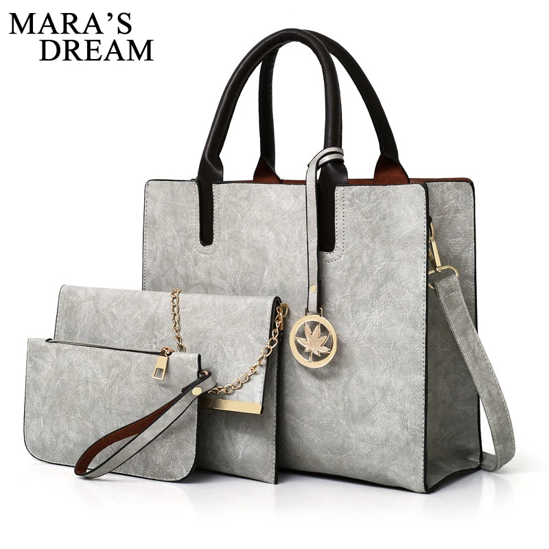 Комплект из 3 предметов: кожаная сумка Mara's Dream большая на плечо +