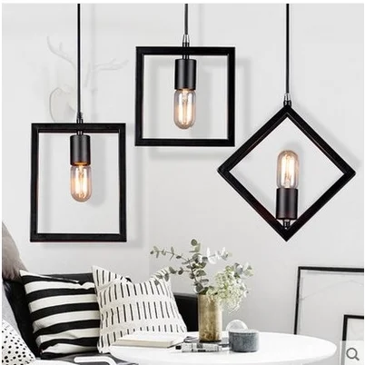 

Retro Industrial Cafe Bar Counter Hallway Stairs Single Head Wrought Iron Pendant Lamp