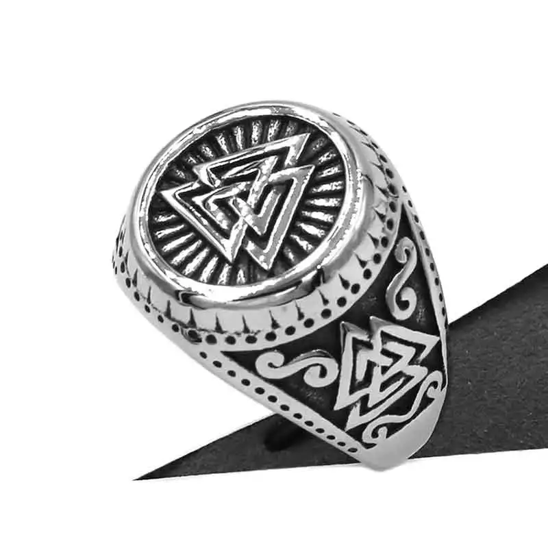 Норвежский викинг кольцо Руны из нержавеющей стали ювелирные изделия Odin символ амулет кельтский узел Шарм Свадебные кольца мужские для байкеров SWR0909A