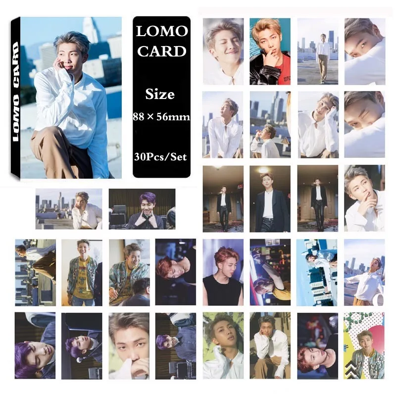 

KPOP Bangtan Boys RM Dispatch Self Made Paper Lomo Card Photo Card Poster HD Photocard Fans Gift Collection 30Pcs /Set