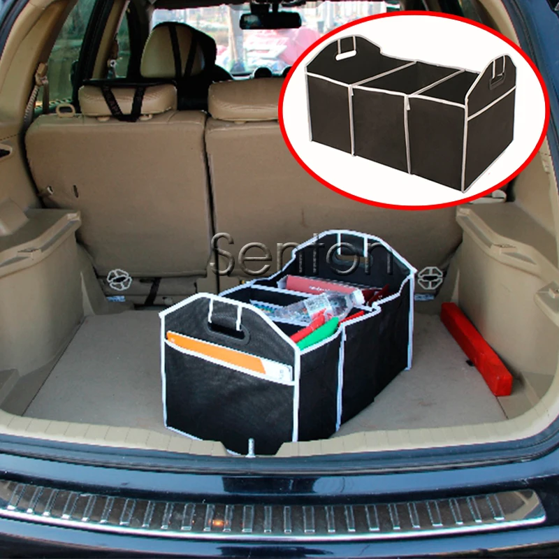 Car Trunk Bag Multifunction Rack Folding Net Organizer Storage Box For