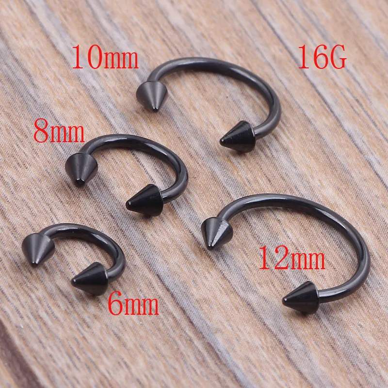 mix 6-12mm Stainless Steel Balls Circulars Horseshoes Barbell Ring Eyebrow Nose Rings Body Piercing Jewelry