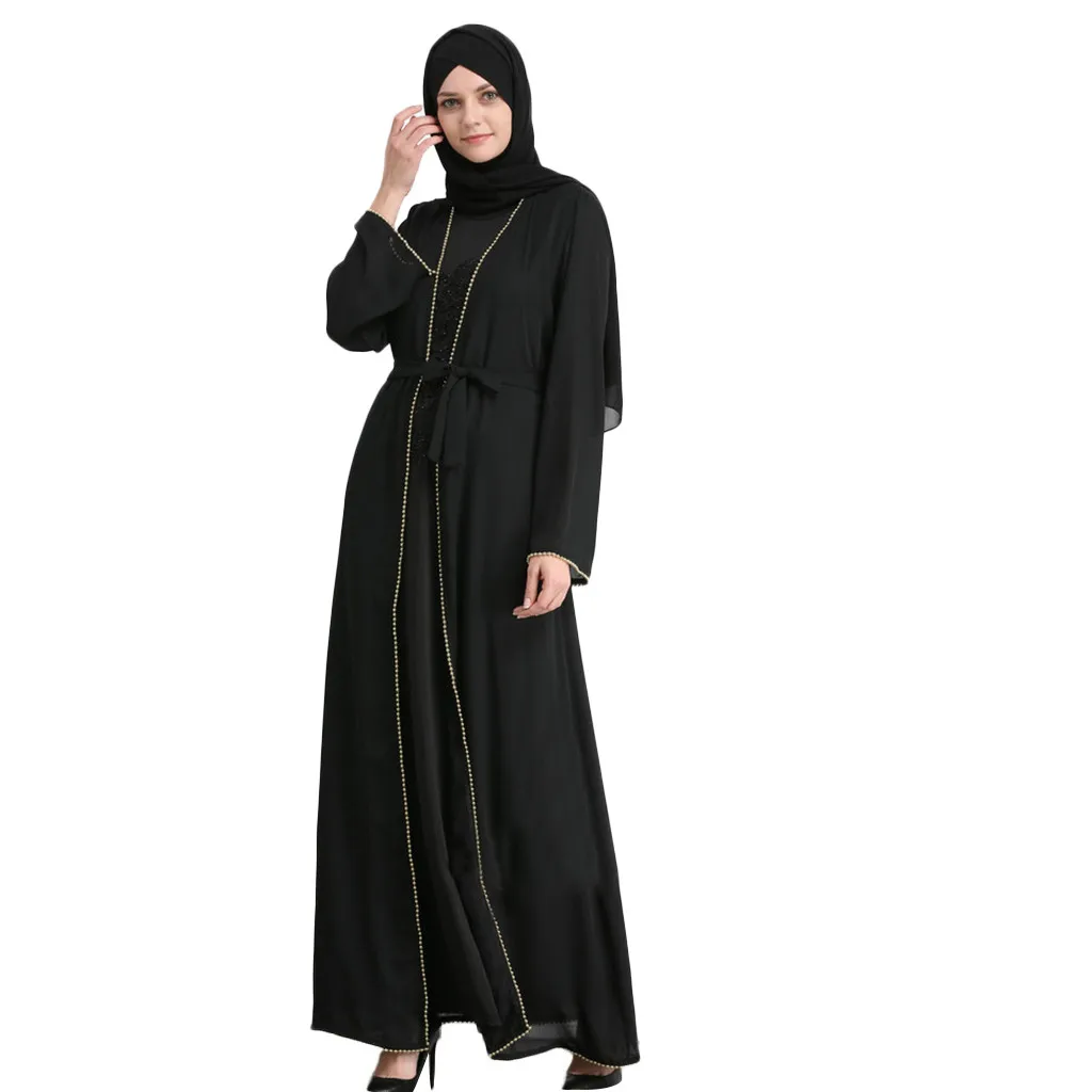 

UAE Abaya Dubai Kaftan Arab Islam Women Long Muslim Kimono Cardigan Hijab Dress Turkish Elbise Mubarak Islamic Clothing 4.15