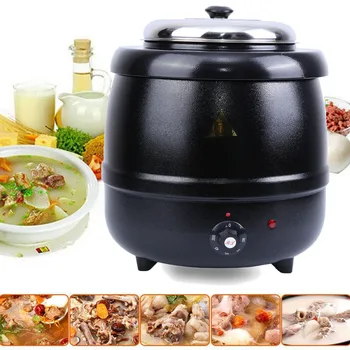 

(Ship from USA) 10L Soup Kettle Warmer 400W Restaurant Catering Buffet Cheese Stews Gravy Stainless steel Food warmer