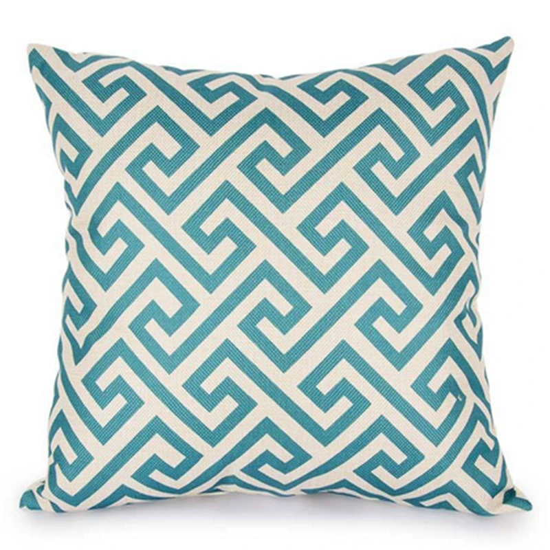 45*45 cm Decorative Throw Pillow Cover blue White Cushion Cover Pillow Case for Sofa home ...