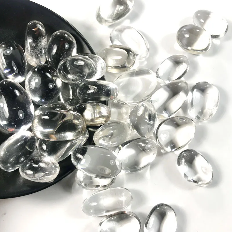 

Wholesale Natural White Stone Healing Crystal Oval Gravel Quartz Mineral Lovely Fish Tank FlowerPot Garden Home Ornament