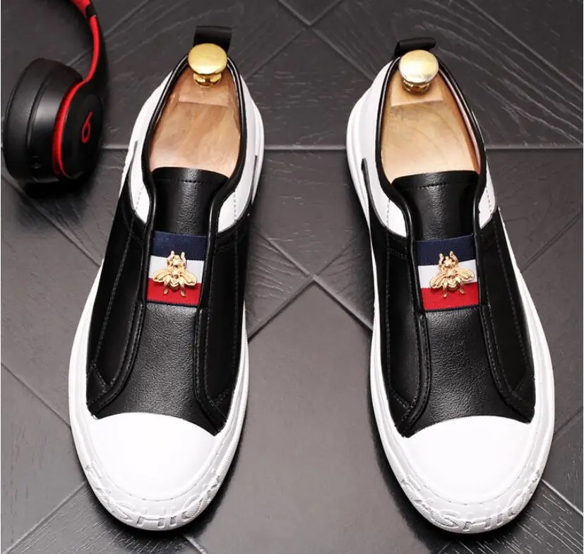 2019 NEW Luxury Casual Shoes Men Loafers Slip on High Quality Designer Shoes Men Moccasins Sneaker Footwear Male black white