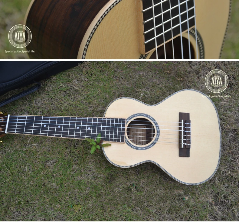 Guitalele Top Solid Acoustic Electric 28 Inch Mini Guitar 6 StringUkulele Ukelele Guitarra Mahogany Acacia Picea Asperata Acacia