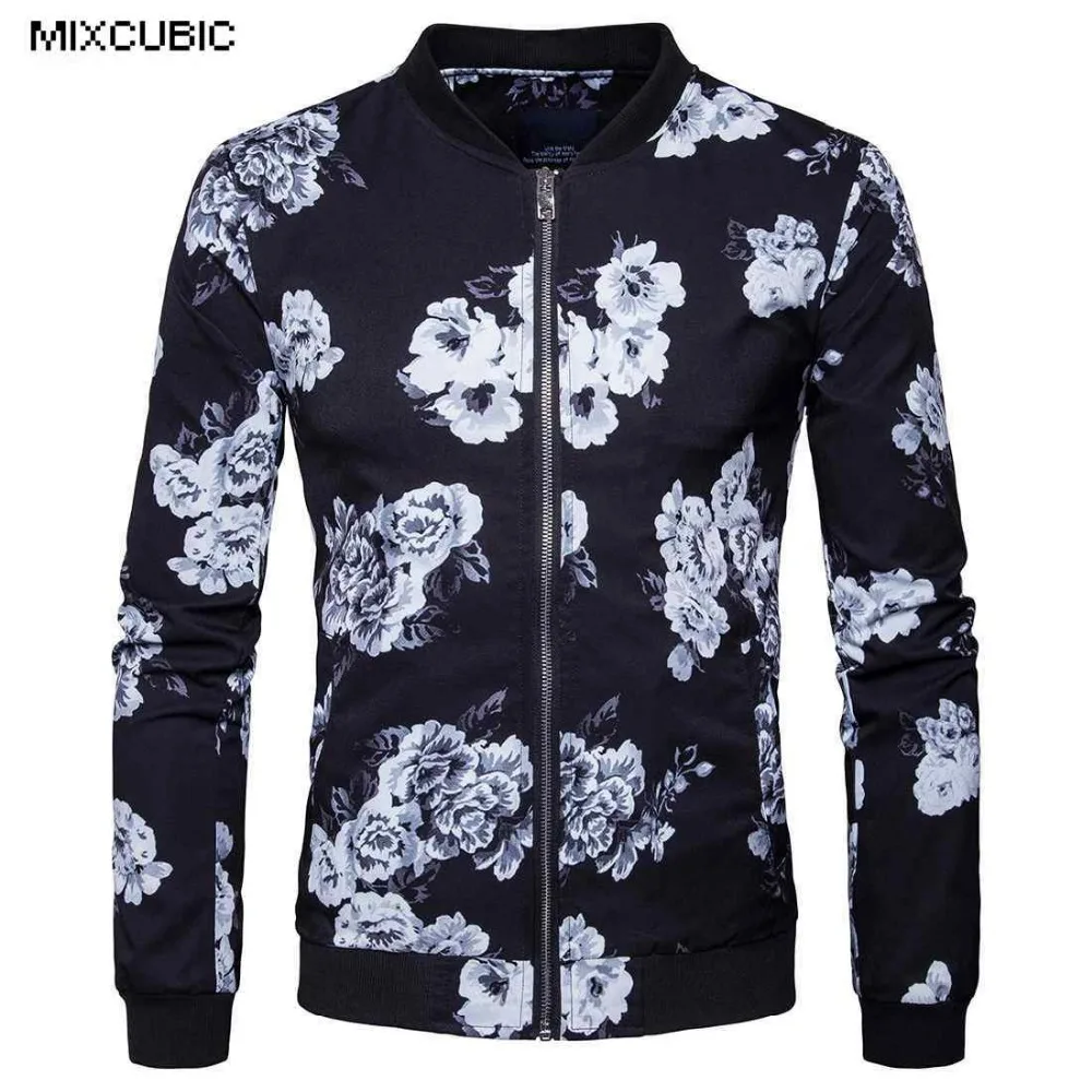 MIXCUBIC 2017 Autumn England style Stand up collar flower printed