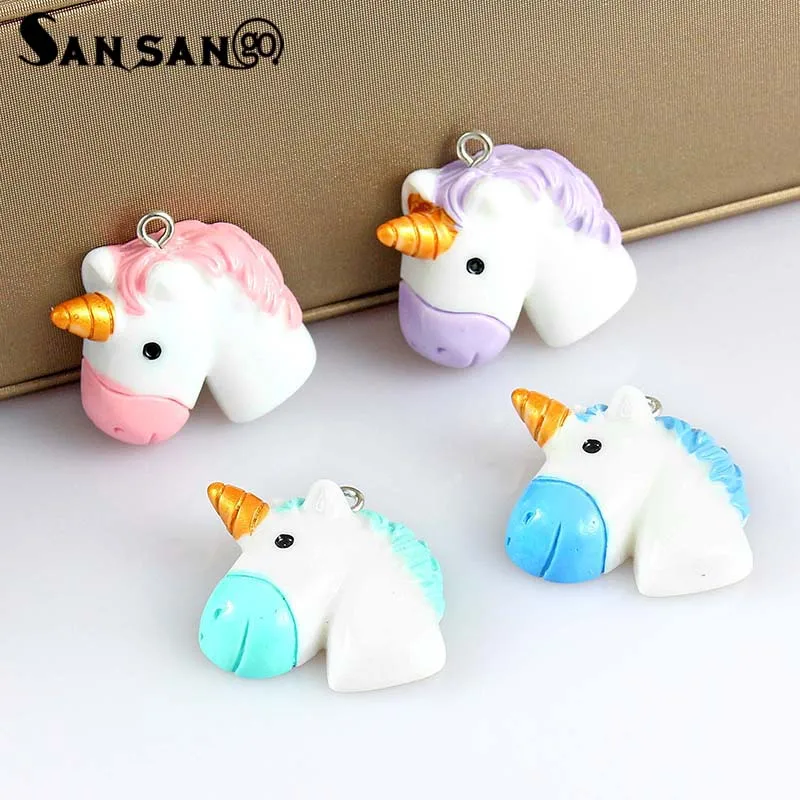 

10pcs Mixed Colorful Cartoon Cute Unicorn Horse Charms For DIY Making Rainbow Kawaii Necklace Pendant Keychain Jewelry Gift