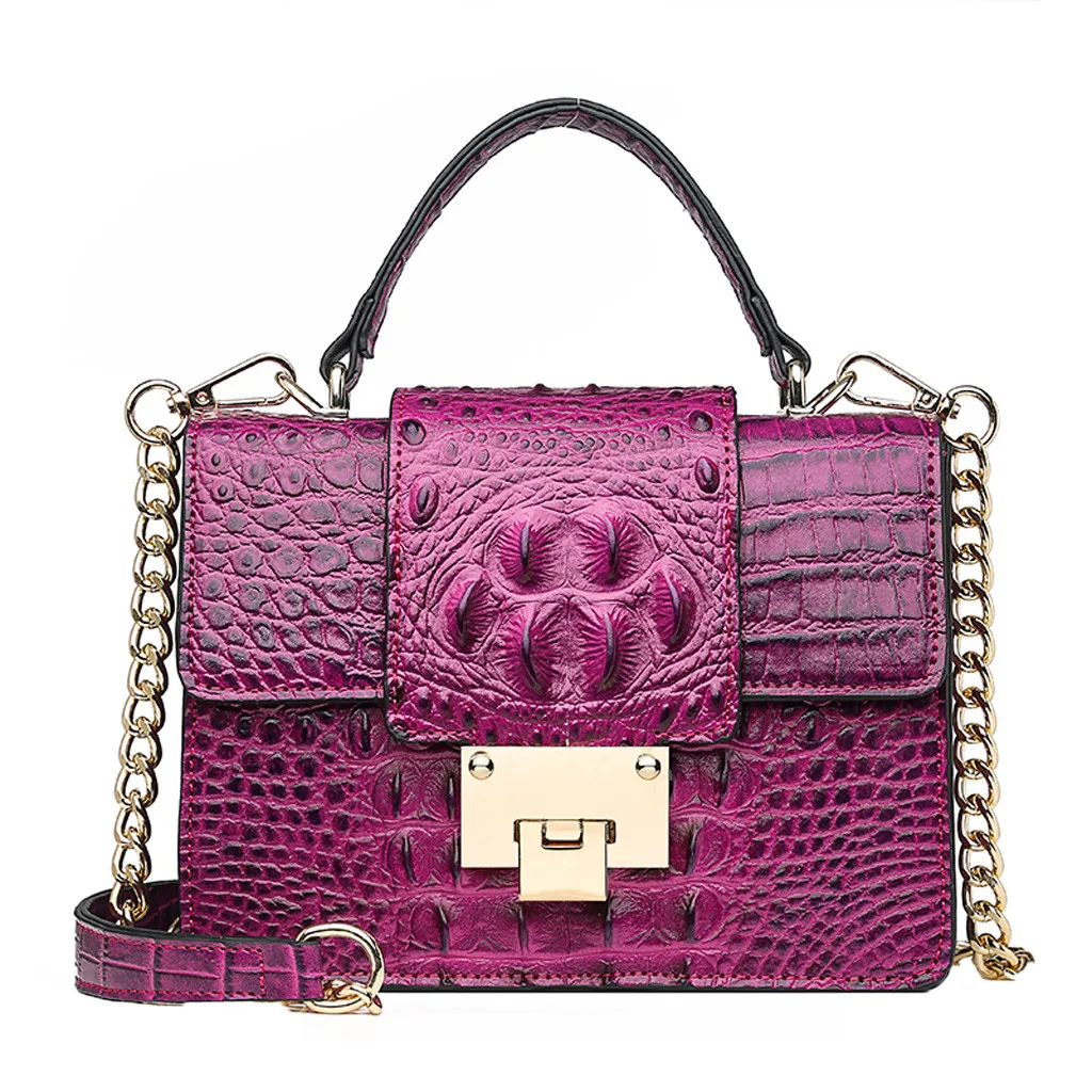 

2019 new Fashion Women Fashion Vintage Alligator Leather Crossbody Bags Messenger Bags handle bag