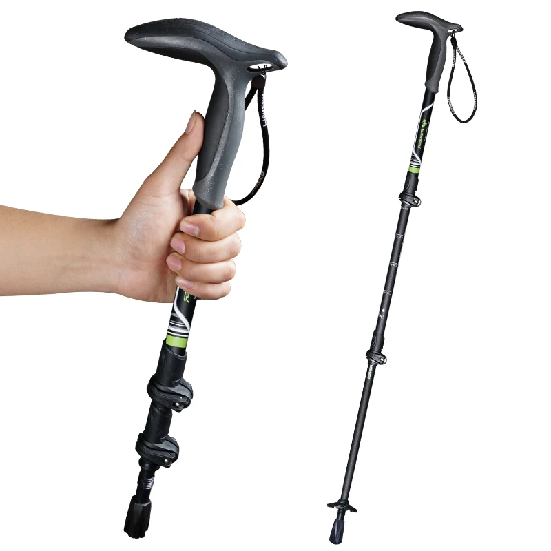 Elder T Handle Carbon Fiber Walking Sticks Tourism Cane Telescopic