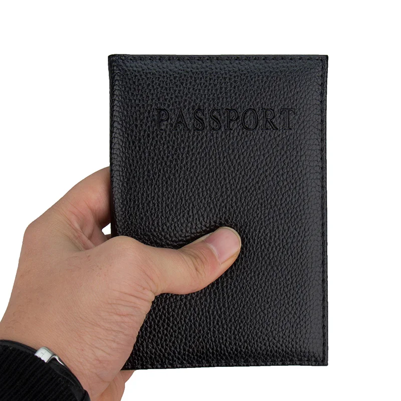 Одноцветная Персонализированная Обложка для паспорта с тиснением личи, модная конфетная Обложка для паспорта из искусственной кожи, бумажник(на заказ