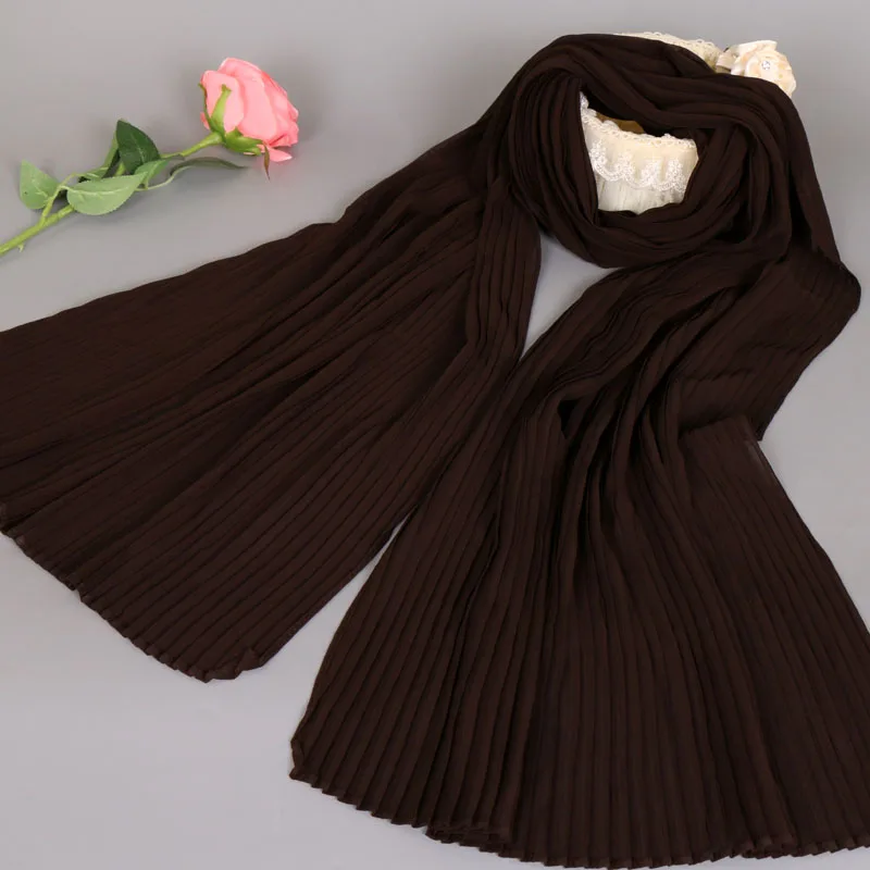 Laven Модные Простые складные шифоновые длинные шарфы в полоску хиджаб мнущиеся мусульманские шарфы/шарф 10 шт./лот 24 цвета