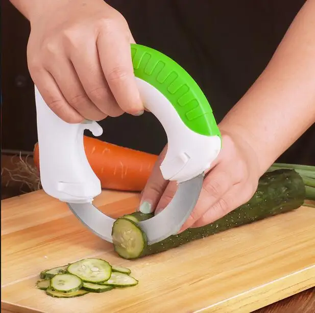 

New circular knife 1pc Stainless Circular Annular Cutter Rolling Vegetable Knife Meat Slicer Pizza Cutter Kitchen Knife Home Kit